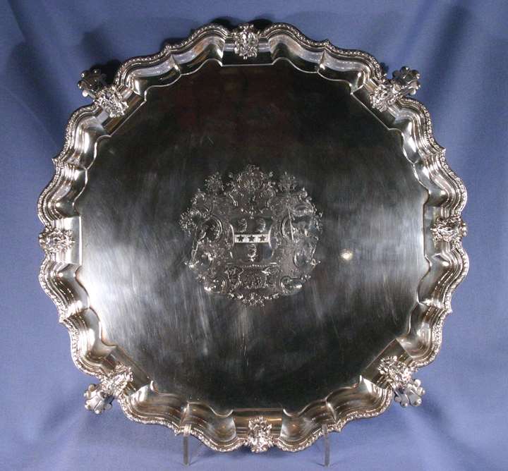 George II silver salver by Simon Pantin II